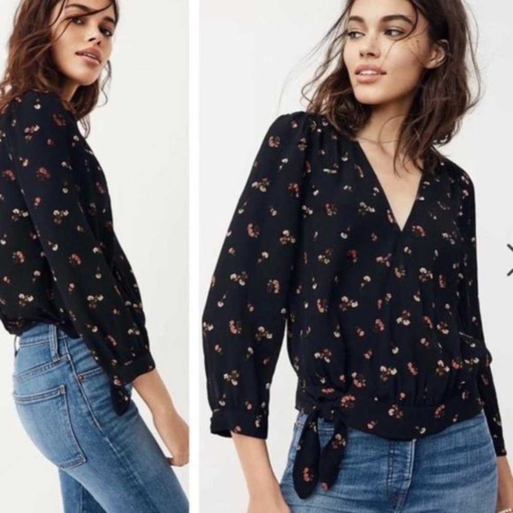 Madewell Wrap Hem Top Flower Toss XXS 2304